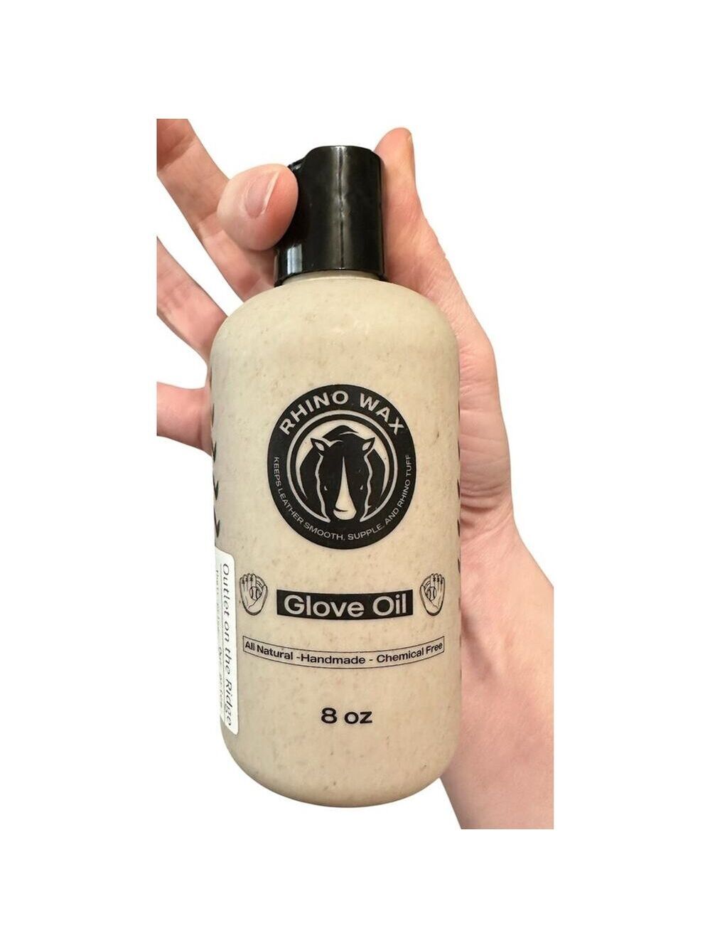 Rhino Wax Oil 8 oz Natural Leather Softener Baseball Handmade Sealed Glove